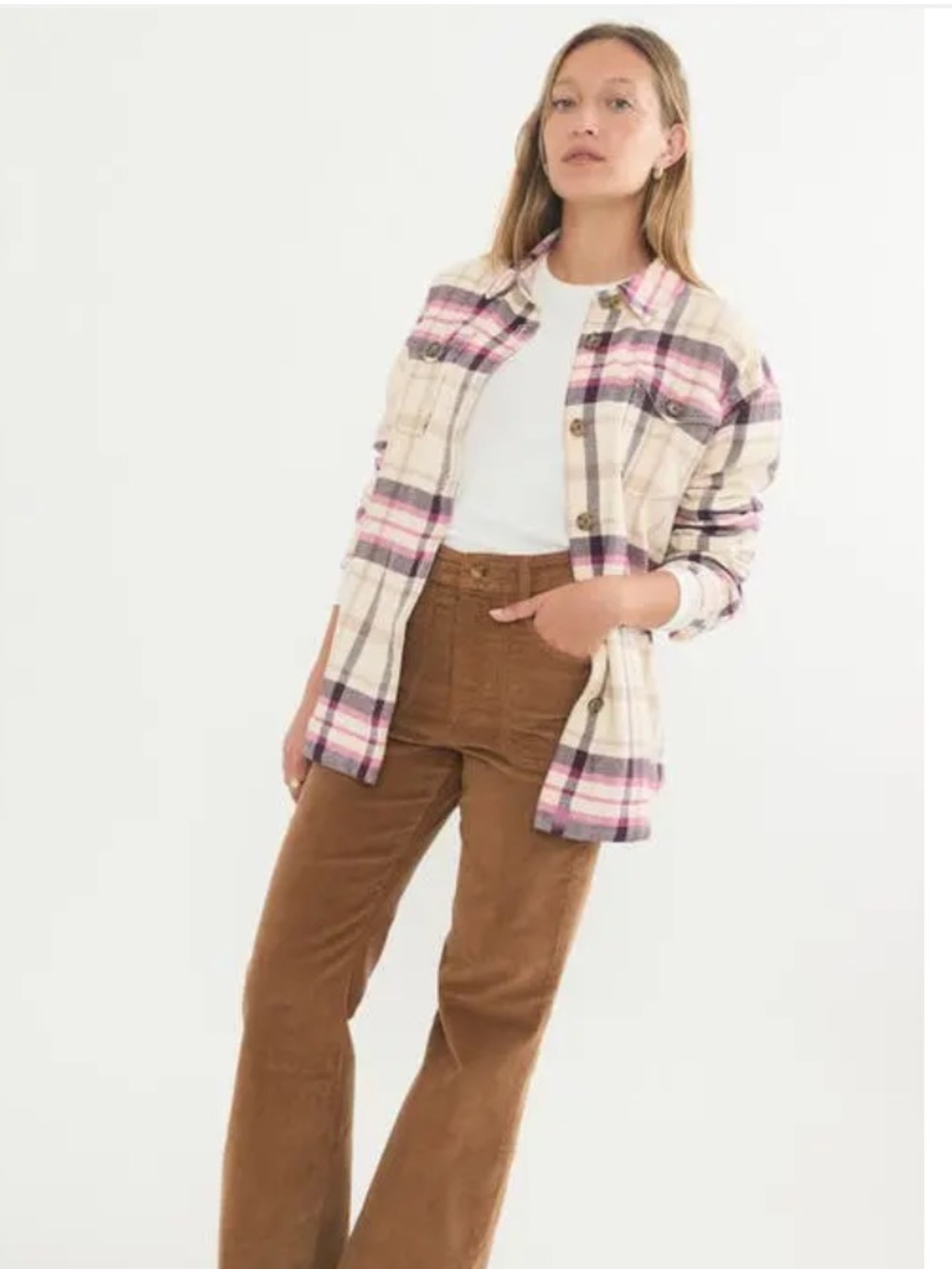 NEW💜Marine Layer Bailey Flannel Shirt Jacket in Warm Plaid small $148